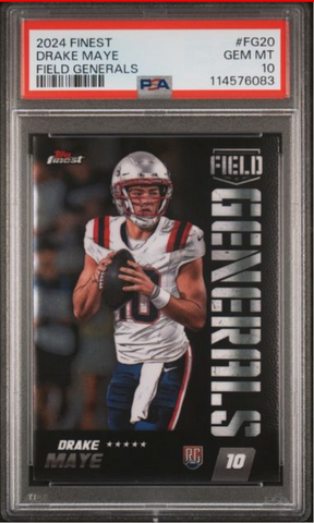 Graded 2024 Topps Finest Drake Maye #FG20 Field Generals Rookie RC Football Card PSA 10 Gem Mint (ONLINE ORDER ONLY)