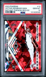 Graded 2023 Panini Phoenix Victor Wembanyama #13 Instant Phenom Red Ice Rookie RC Basketball Card PSA 10 Gem Mint