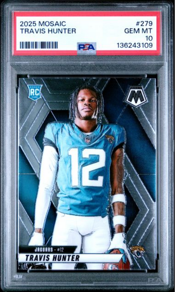 Graded 2025 Panini Mosaic Travis Hunter #279 Rookie RC Football Card PSA 10 Gem Mint