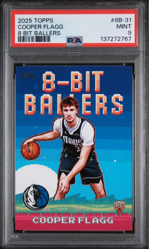 Graded 2025 Topps Cooper Flagg #8B-31 8 Bit Ballers Rookie RC Basketball Card PSA 9 Mint