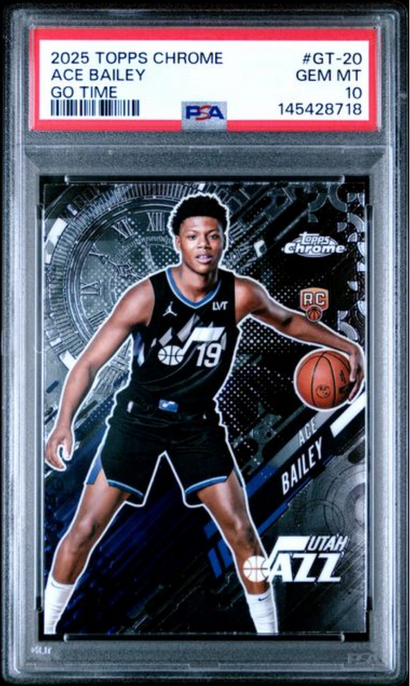 Graded 2025 Topps Chrome Ace Bailey #GT20 Go Time Rookie RC Basketball Card PSA 10 Gem Mint
