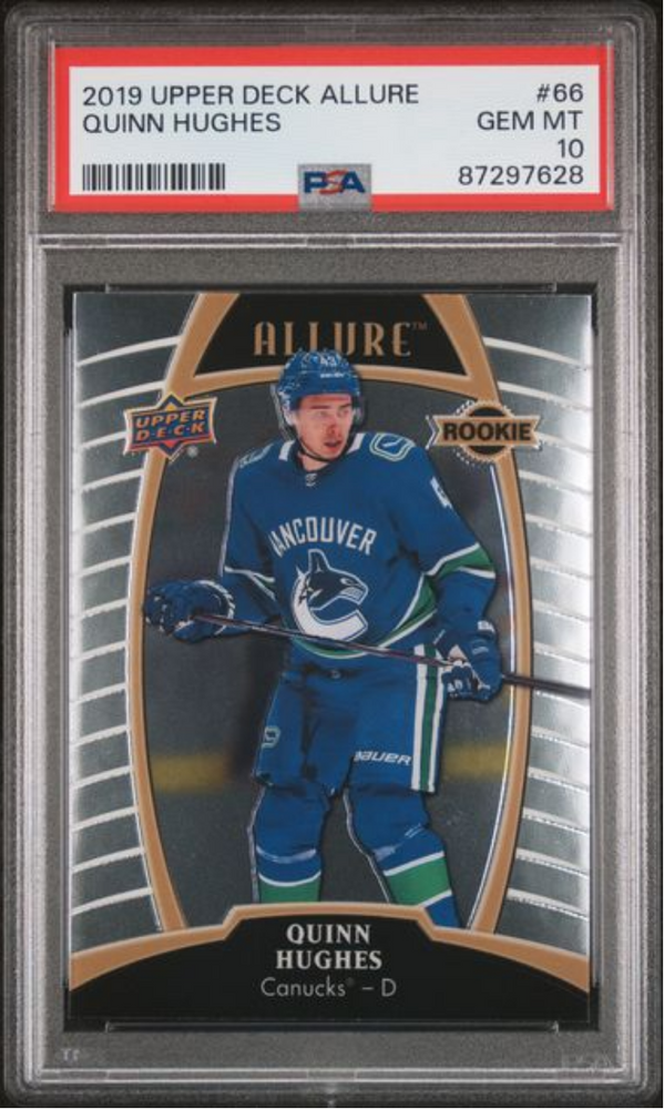 Graded 2019 Upper Deck Allure Quinn Hughes #66 Rookie RC Hockey Card PSA 10 Gem Mint
