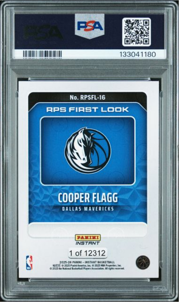 Graded 2025 Panini Instant Cooper Flagg #RPSFL16 RPS First Look Rookie RC Basketball Card PSA 10 Gem Mint