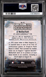 Graded 2025 Topps Bowman JJ Wetherholt #GL17 Greatness Loading Rookie RC Baseball Card PSA 10 Gem Mint