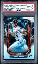 Graded 2025 Topps Cosmic Chrome Jacob Wilson #28 Extraterrestrial Talent Rookie RC Baseball Card PSA 10 Gem Mint