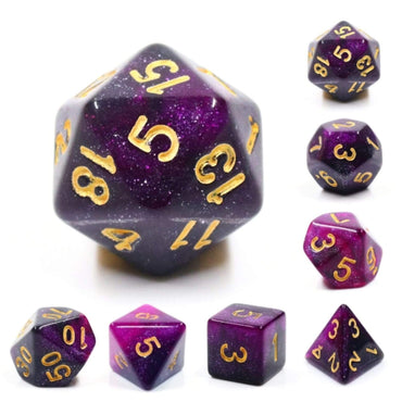 Black & Purple Galaxy RPG Dice Set (ONLINE ORDER ONLY)