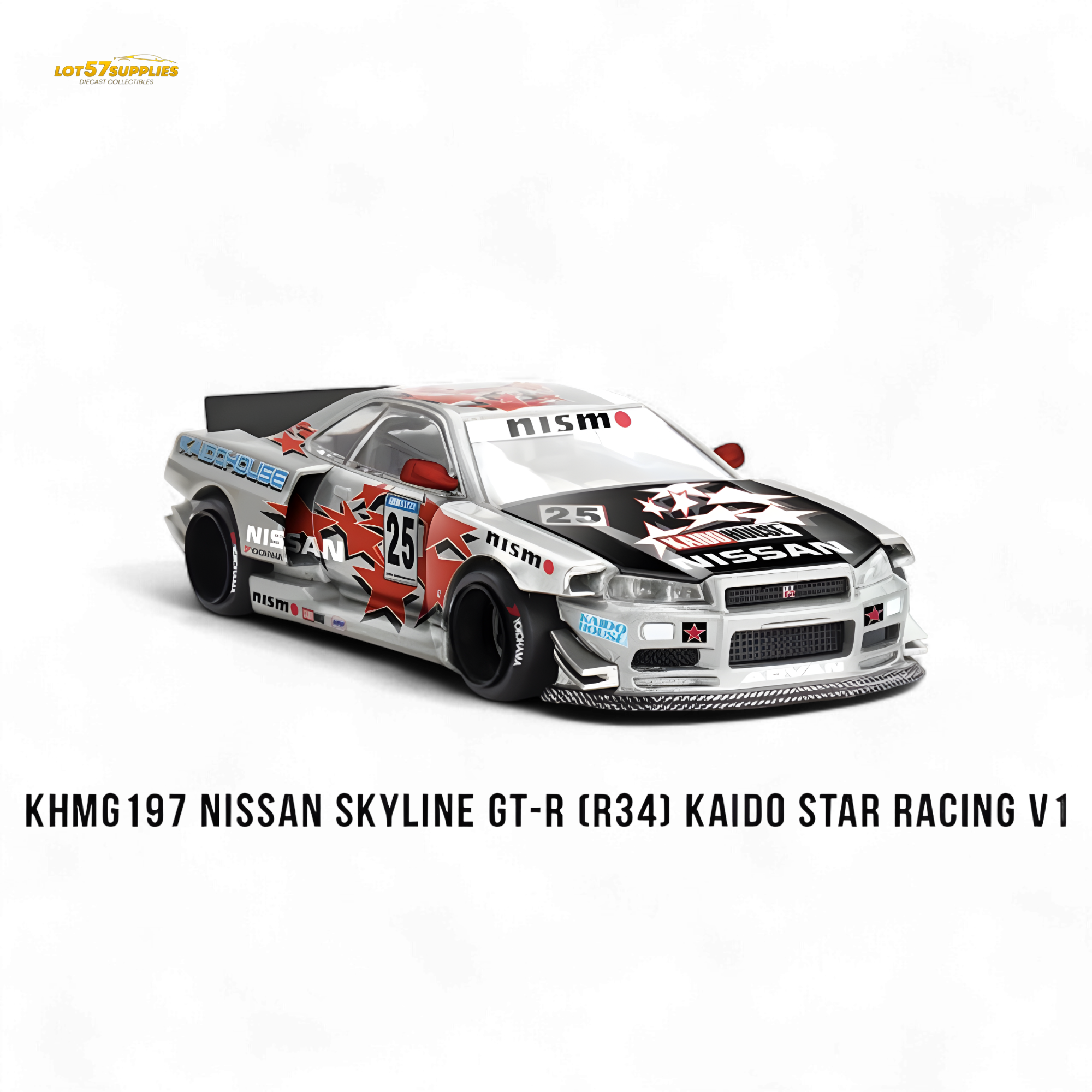 (Pre-Order) Mini GT Nissan Skyline GT-R (R34) Kaido Star Racing V1 - 1/64 (ONLINE ORDER ONLY)