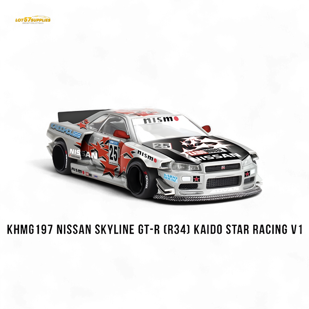 (Pre-Order) Mini GT Nissan Skyline GT-R (R34) Kaido Star Racing V1 - 1/64 (ONLINE ORDER ONLY)