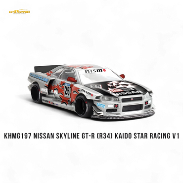 (Pre-Order) Mini GT Nissan Skyline GT-R (R34) Kaido Star Racing V1 - 1/64 (ONLINE ORDER ONLY)