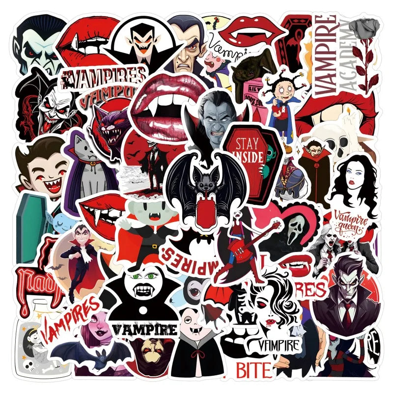 Vampire Graffiti Stickers Pack for Laptop, Phone, Car, Scooter, Suitcase, Water Bottle, Stationery, Refrigerator (Online Order Only)