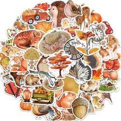 10/50Pcs Autumn Forest Scenery Paper Sticker Diy Diary Album Decoration Stickers Scrapbooking Planner Label Scrapbook Sticker (ONLINE ORDER ONLY)