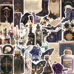 50pcs Dark Aesthetic Waterproof Stickers for Phone, Laptop, Skateboard, Suitcase, Guitar (Online Order Only)