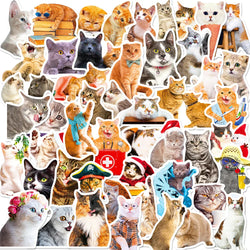Cute Cat Cartoon Stickers - 10/30/50pcs for Laptop, Phone, Scrapbook, Fridge (ONLINE ORDER ONLY)