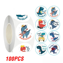 100-500pcs Dinosaur Animals Cartoon Stickers For Kids Classic Toys Sticker Reward Sticker Gift Decoration Label Stationery (ONLINE ORDER ONLY)