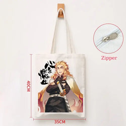 Demon Slayer Canvas Bag: Nezuko & Tanjiro Zipper Tote (ONLINE ORDER ONLY)