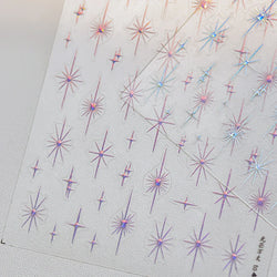 Gold Silver Star Laser Pink Colorful Glitter Starlight Sparkle Rhinestones Relief Nail Art Decorations Stickers Manicure Decals (ONLINE ORDER ONLY)