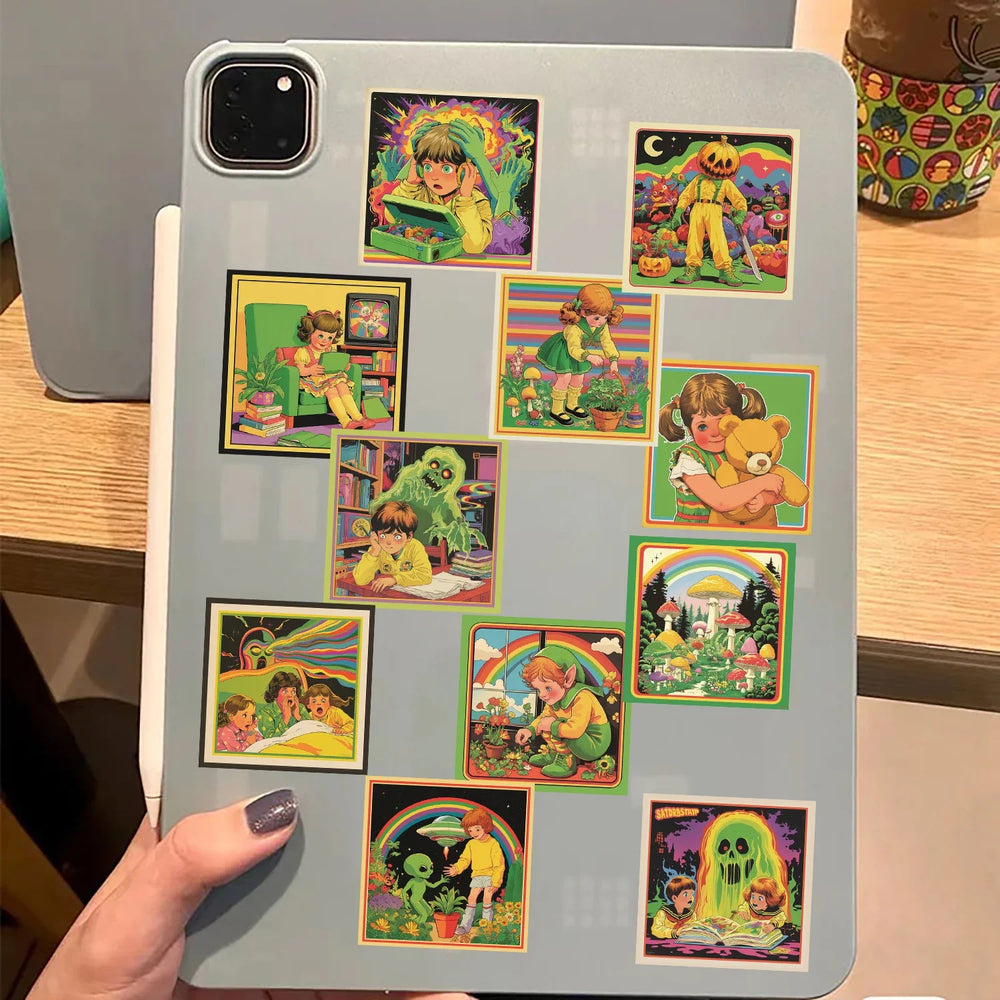 50pcs Cartoon Retro Comics Stickers Vintage Stickers DIY Laptop Luggage Skateboard Graffiti Decal Fun for Kid Gift (ONLINE ORDER ONLY)