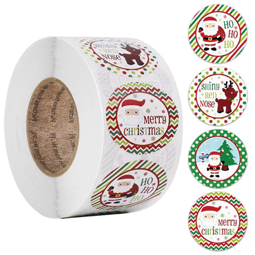 100-500pcs/roll Christmas Sticker Seal Labels Stickers 4 Designs Pattern Cartoon Reward Sticker For Kids Toys Gift Waterproof (ONLINE ORDER ONLY)
