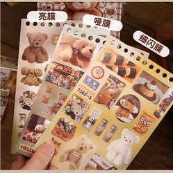 30sheets/book Y2K Retro Cute Bear Food Cut Film Sticker for Laptop Phone Camera Journal Scrapbook Kawaii Decoration Sticker Gift (ONLINE ORDER ONLY)