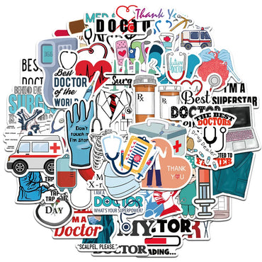 10/50/100Pcs/set Doctor Nurse TV Show Scrapbooking Stickers Decal for For Guitar Laptop Luggage Car Fridge Graffiti Sticker (ONLINE ORDER ONLY)