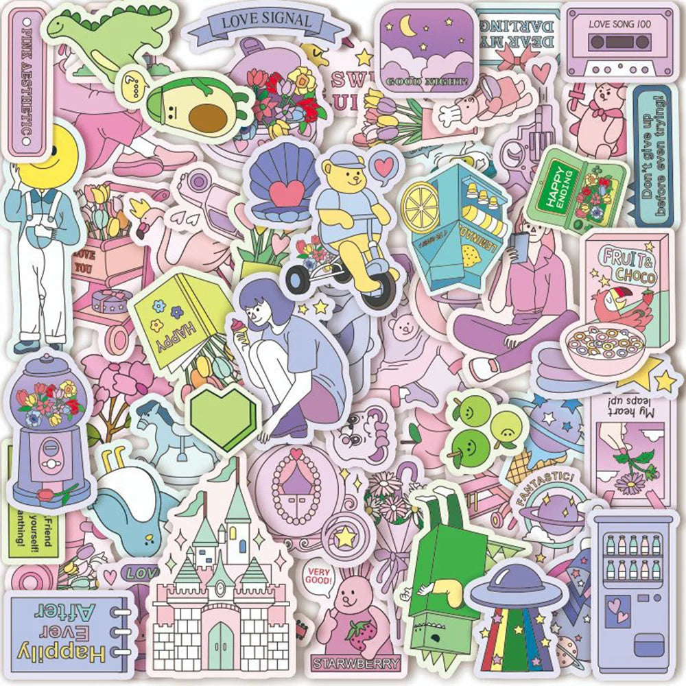 Cartoon Sticker Pack for Phone Laptop Luggage Skateboard Decals Kids Gift (ONLINE ORDER ONLY)