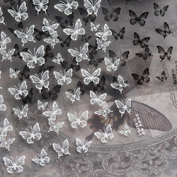 Charming Beautiful Black White Small Butterfly Flower Petal Love Heart Bowknot 5D Self Adhesive Nail Art Sticker Manicure Decals (Online Order Only)