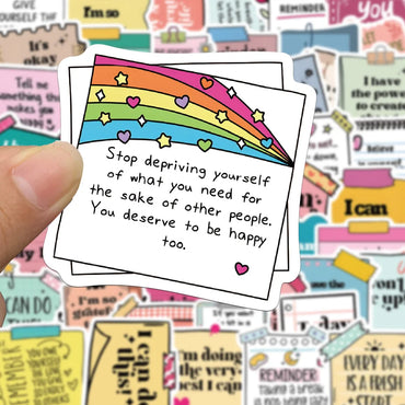10/50pcs Cute Motivational Words Test Stickers Inspirational Decals for School Teacher Student Stationery Notebook Diary Sticker (Online Order Only)