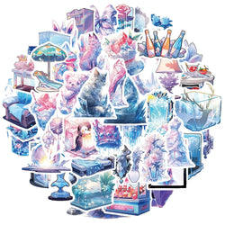 Cute Ice World Cartoon Stickers Set - Luggage, Skateboard, DIY, Cool Girl Gift (Online Order Only)