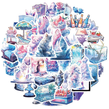 Cute Ice World Cartoon Stickers Set - Luggage, Skateboard, DIY, Cool Girl Gift (Online Order Only)