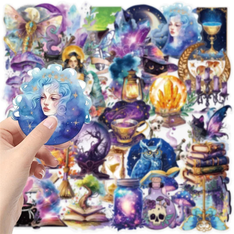 50PCS Cartoon Magic World PET Sticker Aesthetic Transparent Decoration Scrapbooking DIY Hand Accounting Supplies for Kids (ONLINE ORDER ONLY)