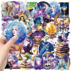 50PCS Cartoon Magic World PET Sticker Aesthetic Transparent Decoration Scrapbooking DIY Hand Accounting Supplies for Kids (ONLINE ORDER ONLY)
