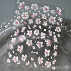 1pc Aurora Butterfly Nail Stickers Pink Butterfly Shell Light Beam Angel Wings Sliders Fairy Light & Lively Translucent Nail Dec (ONLINE ORDER ONLY)