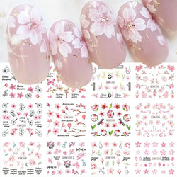 Sakura Flower Nail Stickers Cherry Blossom Decals Floral Manicure Decoration (ONLINE ORDER ONLY)