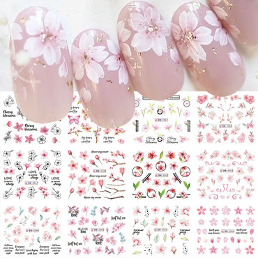 Sakura Flower Nail Stickers Cherry Blossom Decals Floral Manicure Decoration (ONLINE ORDER ONLY)