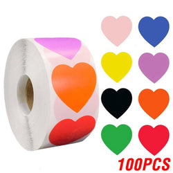 100-500pcs 1inch Red Heart Stickers for Valentine's Day New Baking Packaging Sticker Envelope Seals Love Decorative Stickers (ONLINE ORDER ONLY)