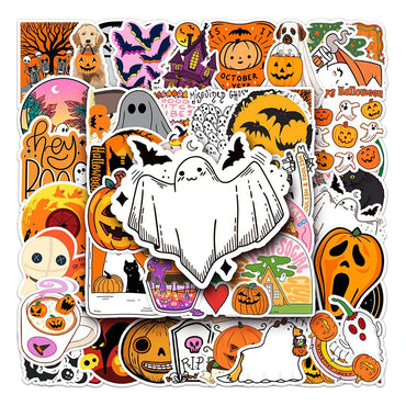 10/30/50PCS Horror Halloween Cartoon Sticker Decals For Notebook Motorcycle Bike Laptop PVC Waterproof Graffiti Stickers Kid Toy (ONLINE ORDER ONLY)