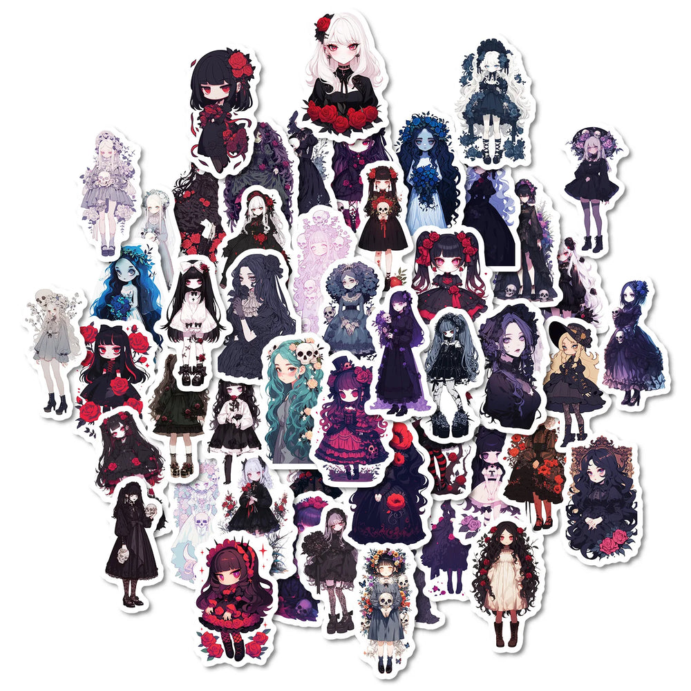 50pcs Anime Dark Series Graffiti Stickers for Wholesale DIY Helmet Wall Decoration (Online Order Only)