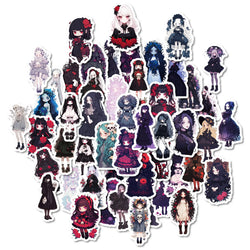 50pcs Anime Dark Series Graffiti Stickers for Wholesale DIY Helmet Wall Decoration (Online Order Only)