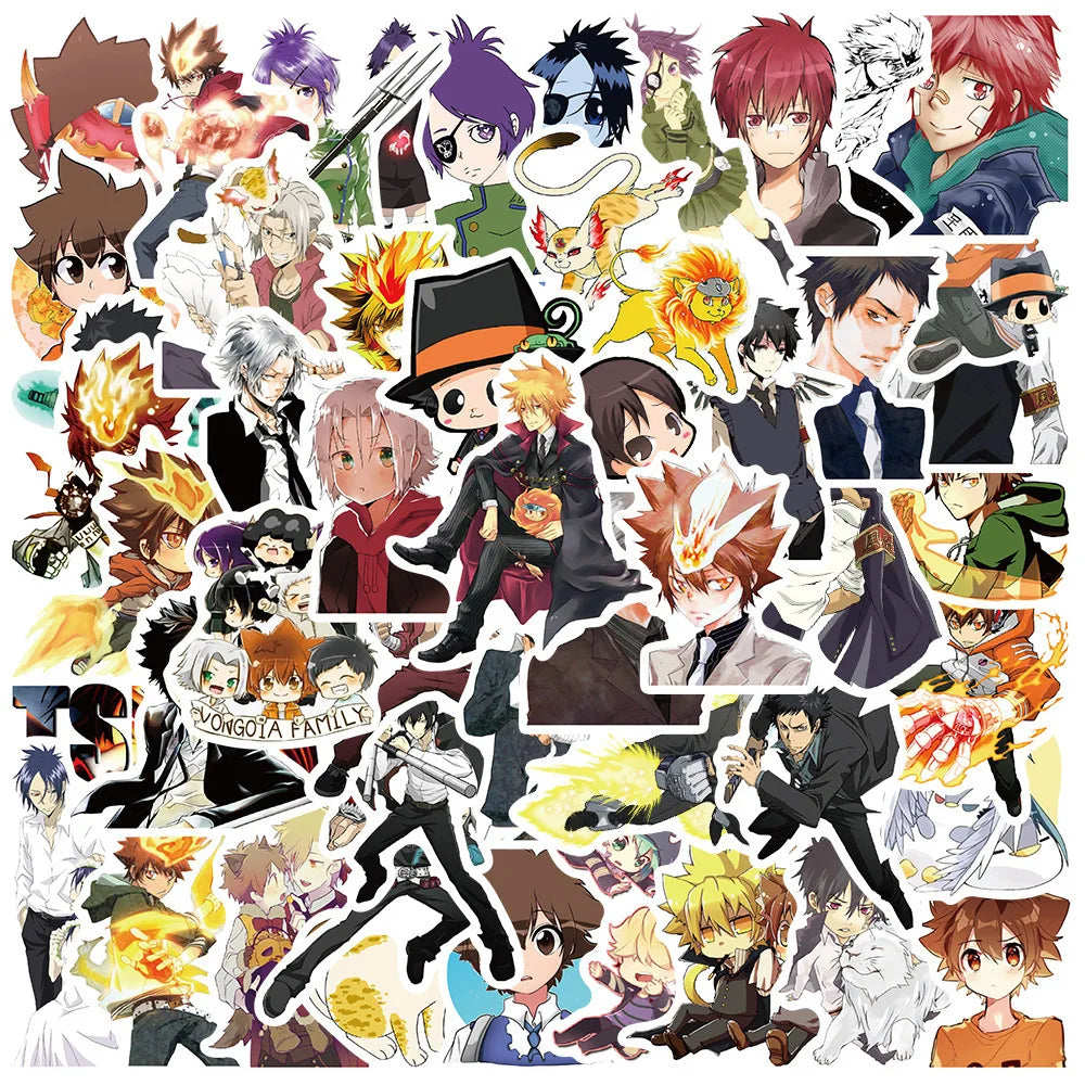 50pcs Anime HITMAN REBORN! Stickers for Helmets, Desktops, Walls, DIY Decoration Wholesale (Online Order Only)
