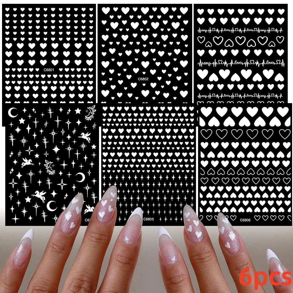 6 Sheets Moon/Star Nail Art Sticker Adhesive Gold Color Sticker Sheets Universal Constellation Shapes Sticker Art Decoration (ONLINE ORDER ONLY)