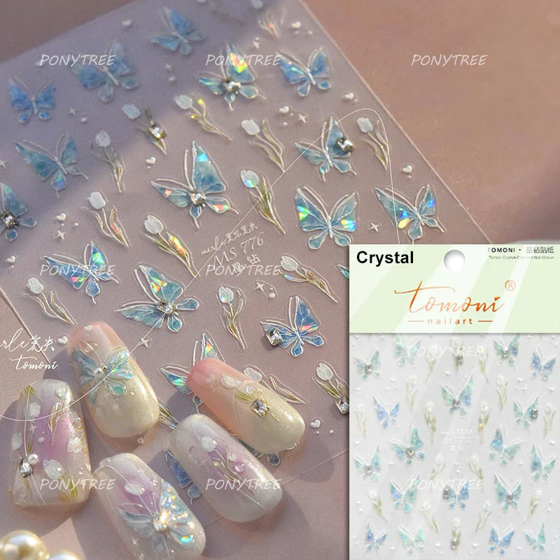 Bowknot Ribbon Butterfly Jelly Shiny Sparkling Delicate Charming Bow Tie 5D Nail Art Decorations Stickers DIY Manicure Decals (ONLINE ORDER ONLY)