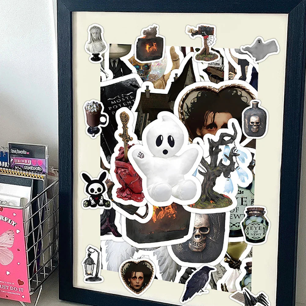 10/30/60PCS Horror Ghost Cartoon Stickers Graffiti Hallowmas Decoration Decals Toys DIY Suitcase Phone Car Laptop Fridge Sticker (ONLINE ORDER ONLY)