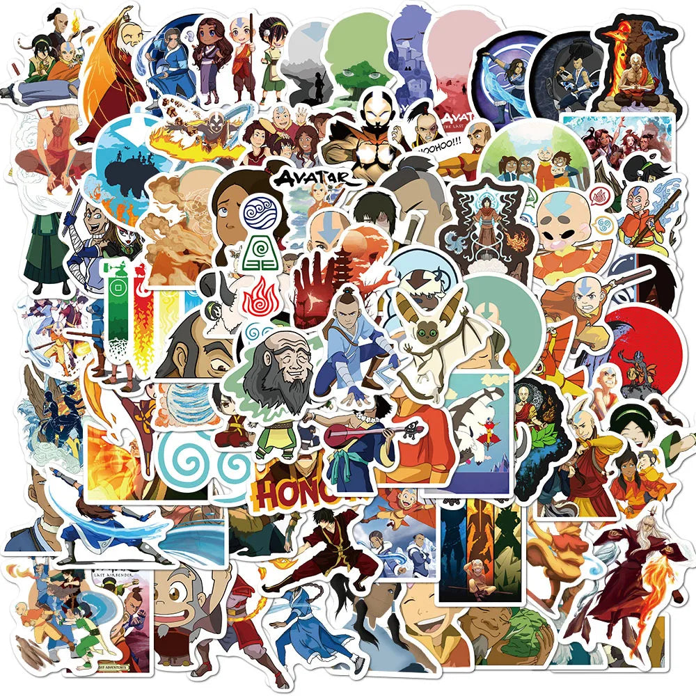 Avatar The Last Airbender Stickers - Waterproof Anime Cartoon for Luggage, Laptop, Skateboard, Kids Toy (50/100PCS) (ONLINE ORDER ONLY)