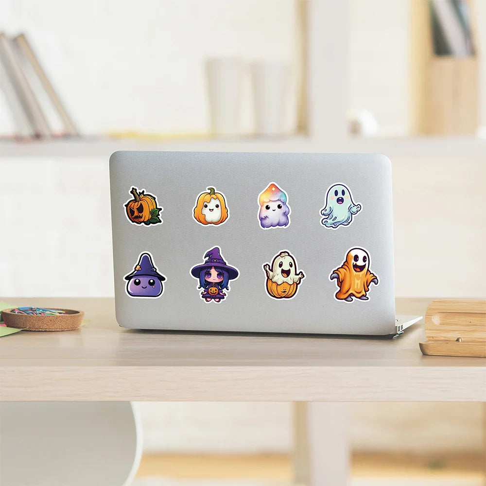 10/30/50/100/200pcs Cool Cartoon Halloween Witch, Pumpkin, Ghosts, and more Sticker Packs (Online Order Only)
