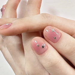 1PCS Sliver Stars Nails Stickers 3D Bronzing Laser White Cross Starlight Glossychic Y2K Stylish Adhesive Manicure Decorations *# (Online Order Only)