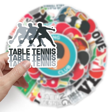 10/50PCS Table Tennis Cartoon Doodle Waterproof Sticker Decorative Luggage Laptop Helmet Skateboard Bike Motorcycle (ONLINE ORDER ONLY)