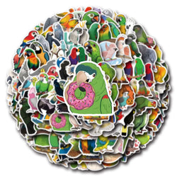 Parrot Cartoon Stickers 10/30/50/110PCS Funny Animal Decals for Scrapbook, Fridge, Laptop, Phone, Guitar, Kids Toys (ONLINE ORDER ONLY)