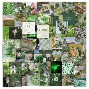 10/30/63PCS Cute Green Stickers For Girls Kids Toy PVC Waterproof Suitcase Album Skateboard Water Glass Cartoon Decals Sticker (ONLINE ORDER ONLY)