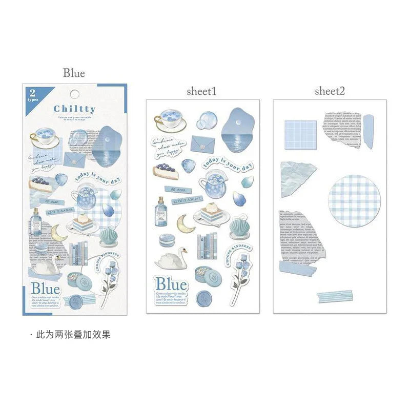 2pcs Japanese Cute Bear Strawberry Flower Landscaping Stickers Scrapbooking Junk Journal Planner Collage Material Stationery (ONLINE ORDER ONLY)