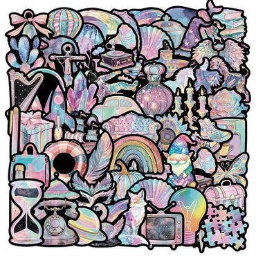 10/50PCS Kawaii Dreamy Purple PVC Sticker Aesthetic Decoration Scrapbooking Stationery DIY Hand Accounting Supplies for Kids (ONLINE ORDER ONLY)